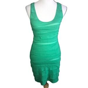 Studio M Soft Green Unique Figure Flattering Dress Small